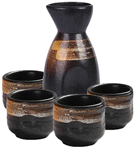 Japanische Sake-Flasche:Japanische Sake-Becher Aus Keramik Sake-Set Aus Keramik - Geeignet Für Zuhause Wohnzimmer Teestube Büro
