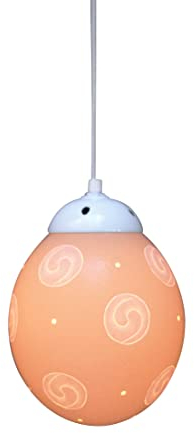 Unendliche Wirbel geschnitzte Straußenei-Lampe