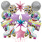Finypa 15 Stücke Regenbogen Roller Skate Boom Box Ballon und Gold Explosion Star Aluminiumfolie Ballons, 4D Laser Disco Folie Ballons 80er Jahre Retro Thema Hip Hop Disco Fieber Party Ballon Dekor