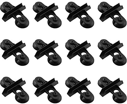 TAODAN 12 piezas de plástico para acuario de pecera, separador de vidrio con ventosa, divisor de hojas, color negro