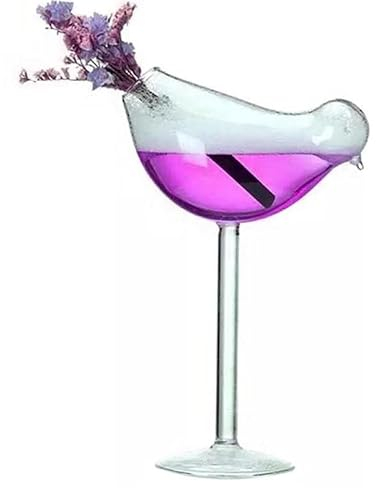 UANGLI 1 Stück Vogel-Cocktailglas, klares vogelförmiges Glas, Saftglas für Whiskey für Hausbars