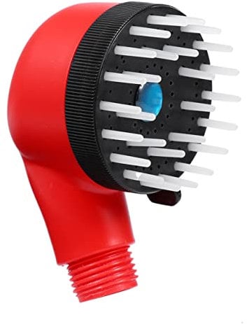 minkissy Handheld Dog Shower Sprayer Attachment Water Rinser Tool for Easy Bathing Red Massaging Brush for Pet Cleaning