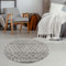 THE RUGS Modern Moroccan Design Living Room and Bedroom Rugs, Non-Shedding & Easy Care (Tangier Grey/Ivory, 120 cm Round)
