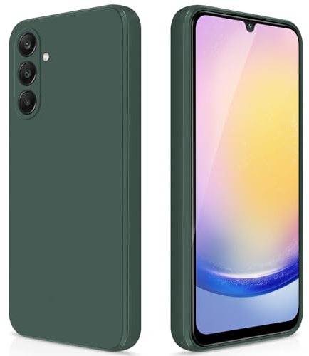 GiiYoon Cover per Samsung Galaxy A25 5G Custodia in Silicone, Custodia Antiurto Case Sottile in Silicone TPU con Strato Interno in Fibra e Protezione della Fotocamera, Verde