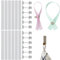 Nähfrei-Aufhänger für Textilien, 12 Pack, 180 x 12 mm Schlaufen, in Weiß, mit Pin-Knopfverschluss, Aufhänger Schlaufen für Geschirrhandtuch, Bad Handtuch, Lappen, Tuch, Dekoartikel, Camping Zubehör