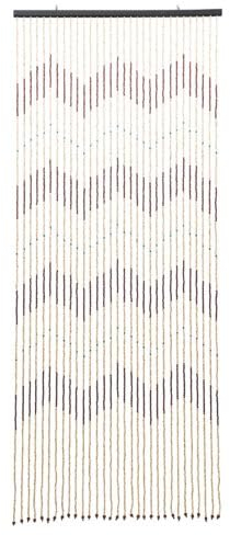 Retro Holzperlenketten TüRvorhang Perlenvorhang Fenster/TüR Vorhang Holzperlenvorhang Fliegenschutz Streifenvorhang Trennvorhang Holz TüR Fadenvorhang Ringe Fliegenvorhang 31Linien 90X220Cm