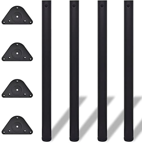 Générique 4 Pieds de Table réglables en Hauteur 870 mm Noir,Pieds de table-242149