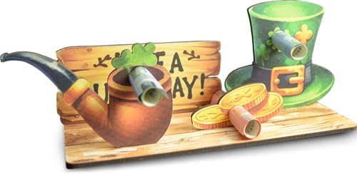 Viel Glück Karte - Kobold Luck 3D-Holzkarte | Geldgeschenke, Sack Voll Gold, Irisch, Vierblättriges Kleeblatt, St. Paddy'S, Kleeblatt, Viel Glück, St Patricks Day