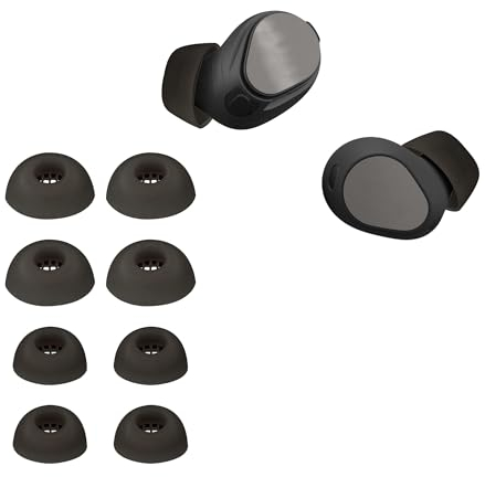 kwmobile 8X Almohadillas Compatible con Jabra Elite 10 / E10 - Almohadilla de Silicona para Auriculares - 4 tamaños
