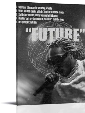 Future Poster, Rapper-Album, Leinwand, Wandkunst, dekoratives Wohndekor, Gemälde für Wohnzimmer, Schlafzimmer, 20 x 30 cm, Rahmenstil