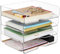 Purilit design 4 PCS Ablagekorb für A4, Dokumentenablage aus Plastik Kunststoff, A4-Papierablage für Zuhause, Büro,Schule, Stapelbare Schreibtisch Organizer Briefkorb, Briefablage für Akten
