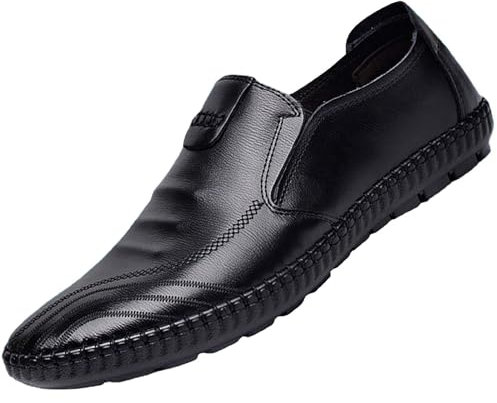Zapatos de hombre 46 Negro Zapatos planos para hombre, sin cordones, zapatos de negocios, zapatos de barco casuales, zapatos blandos, zapatos unisex, Negro , 41 EU