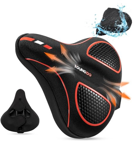 YOUNGDO Gel-Fahrradsattelbezug aus Gel, weich und bequem, wasserdicht, für Stadtfahrrad, MTB, E-Bike