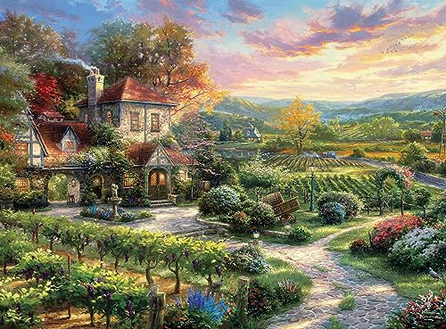 Buffalo Games - Silver Select - Thomas Kinkade - Thomas Kinkade: Wine Country Living - 1000 Piece Jigsaw Puzzle for Adults -Challenging Puzzle Perfect for Game Nights - Finished Size is 26.75 x 19.75