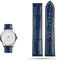 KGFCE Echtes Lederarmband für Omega Seamaster 300 150 Speedmaster 007 AT150 Braunes Herrenarmband 20mm 22mm(A blue no buckle,20mm)