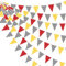 32Ft Red Yellow Black White Checkered Race Car Fabric Bunting Banner Racing Car Party Decorations Triangle Flag Pennant Garland Streamers for Kids Birthday Baby Shower NASCAR Theme Party Outdoor Decor