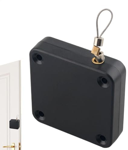 Sliding Door Closer, Screen Door Closer, No Drilling Stormto Opener Renner Car Lock with 1.2 m Steel Cord, Home Improvement Hardware for Bathroom, Bedroom, Study Room