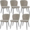 ANVOFONG Esszimmerstühle 6er Set, Küchenstühle, Polsterstuhl, Stoffrückenlehne mit Schwarzem Metall Beine, für Esszimmer, Wohnzimmer, Schlafzimmer, Khakigrau.