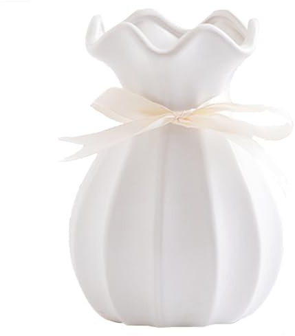 Hoshisea Weiß Blumenvase, Blumenvasen Modern aus Keramik, Porzelan Tulpenvase, für Tischdeko Innenbereich (Medium)