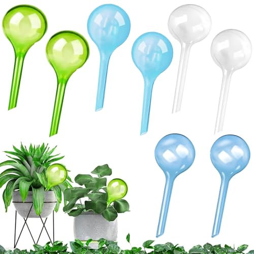 8 Pcs Plant Watering Devices, Plant Watering Globes, Self Watering Spikes Automatic PVC Plastic Plant Watering Bulbs Self Watering Stakes for Indoor Outdoor Plants