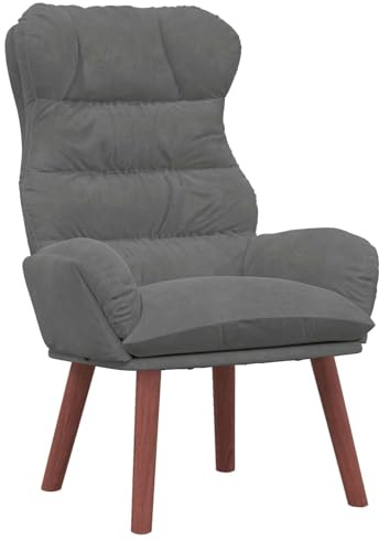 vidaXL Sessel Dunkelgrau 69 x 74 x 93 cm Samt, Stylischer Sessel, strapazierfähiger Akzentstuhl, modernes Lesen, vielseitige Sitzgelegenheit für Wohnzimmer, Büro oder Arbeitszimmer