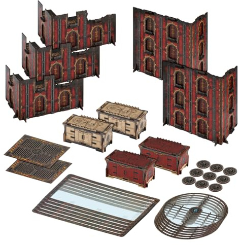 Jucoci Battlezone Creation Kit 9PCS Tabletop Terrain Wargame Terrains Set Compatible with WH40K(Red