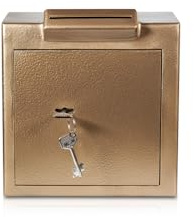 Opferstock | Gold - Kupfer | Eckeinwurf | Schwere Ausführung | Hochwertige Verarbeitung | Kirchentresor | Spendentresor
