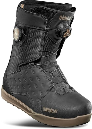ThirtyTwo Lashed Double Boa Snowboard Boots - Snowboard Boots with Dual-Zone Lacing & Grippy Outsole - Black/Gum - Size 9
