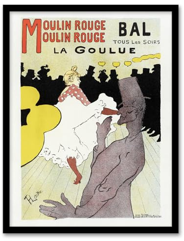 Artery8 Toulouse Lautrec Moulin Rouge La Goulue Framed Wall Art Print Home Décor A4