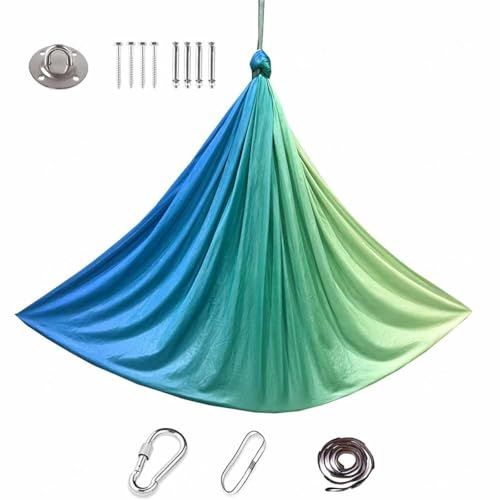 Wizvox 𝐘𝐨𝐠𝐚 𝐬𝐜𝐡𝐚𝐮𝐤𝐞𝐥 Swing 200 Kg Max. Tragfähigkeit Mit Beschläge -Tuchschaukel Geeignet, um Ängste abzubauen,Glück. (280 * 150CM),G