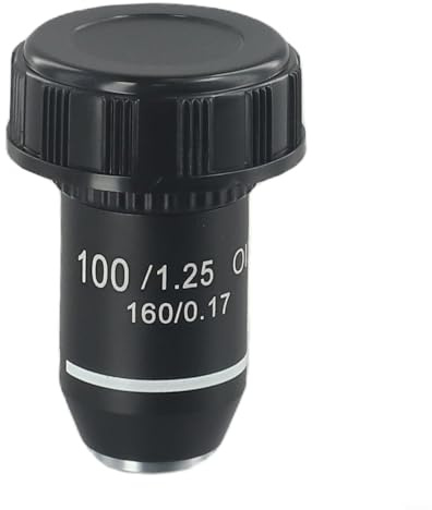 RMS 20.2mm Objective Lens for Microscope 4X 20X 40X 60X 100X with Oil Achromatic Type for Specimen Analysis ()