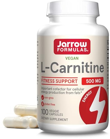 Jarrow L-Carnitine 500 mg, for Cellular Energy Production, 100 Capsules
