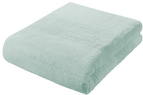 fleuresse Frottier 2828 großes Badetuch, mit Streifenbordüre und Kordelaufhänger, Ökotex Standard 100, Gewicht 550 gr. pro m², 90 x 200 cm, jadegrün