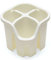 Addis 517940 Cutlery Utensil Drainer Caddy with 4 Compartments, Linen Cream, 14 x 14 x 13 cm
