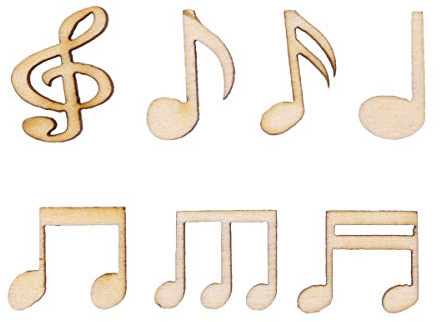 Amosfun Holz-Musiknoten 100 StüCk Bastelholz Verzierungen FüR Kinder Kreative Holz Basteln Weihnachtsdeko Und Scrapbooking