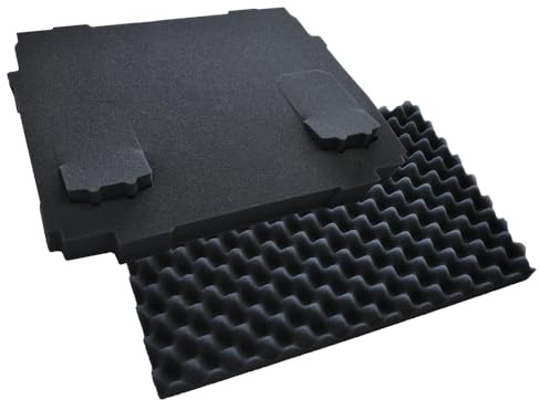 Makita P-84274 Cushion Set 40 mm, 2-Piece Foam Inserts with Base and Lid Pads, with 2 Cut-Outs for 18V LXT Batteries, Suitable for Makpac System Case, 375 x 280 x 80 mm (L x W x H)