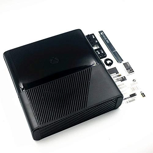 New Replacement Top Upper & Bottom Cover Full Housing Shell Case Cover with Kits for Xbox 360 E Console Black