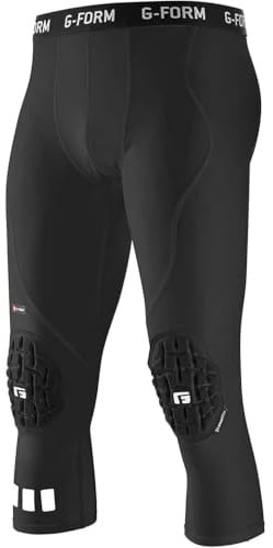 G-Form Pro 3/4 Padded Compression Pants, Black, Adult XL