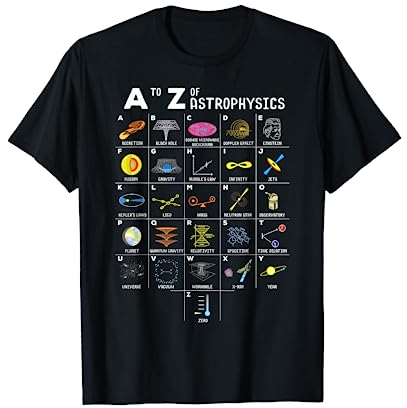 A bis Z Lustige Astronomie-Liebhaber Astrophysik Astronomen T-Shirt