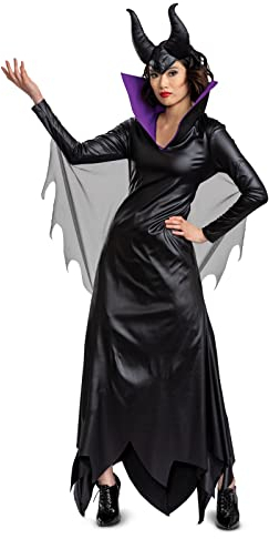 Disney-Premium-Maleficent-Feenkostüm für Erwachsene mit Hörner Größe L