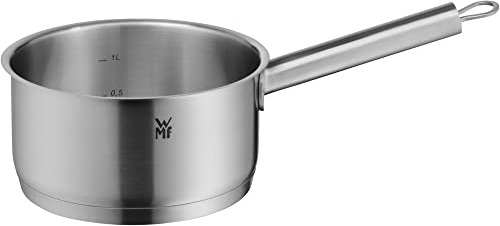 WMF Comfort Line - Casseruola con manico, 16 cm, senza coperchio, piccola 1,4 l, a induzione, in acciaio INOX Cromargan opaco, scalatura, impilabile, non rivestita
