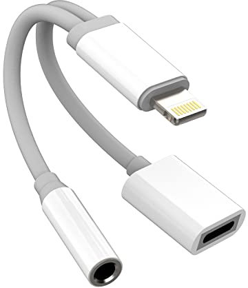 iPhone Schnellladegerät(2in1) Aux 3.5mm Kopfhörer auf Lightning Klinke Fast Charger Splitter Apple MFI Ladekabel Netzteil Adapter Audio Ladestecker Zubehör für 14 13 12 11 Pro Max 8 7 Plus X 3.5+L