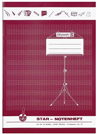 PARTY DISCOUNT NEU BRUNNEN Notenheft DIN A4 Star, 8 Blatt