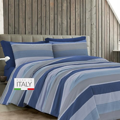 Dorian Home- Set Lenzuola Matrimoniale Cotone 100% Puro, Completo Lenzuola Matrimoniali Sopra 245x290, Lenzuolo con Angoli Sotto 180x200, Federe Cuscino Letto 50x80, Completo Letto Morbido Certificato