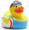 Badeente Nichtschwimmer I Quietscheentchen I L: 7,5 cm I inkl. Badeenten-Schlüsselanhänger