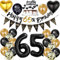 65 Geburtstag Deko Mann Frauen, Luftballon 65. Gold Schwarz Geburtstagsdeko 65 Jahre, Ballon Schwarz Gold Deko 65. , Gold Schwarz 65 Jahr Geburtstagdek