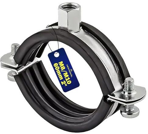Renforcée Collier De Serrage Métallique M8/M10 avec Joint Caoutchouc Ø60 mm | Garantie de 10 Ans - MONTERAL