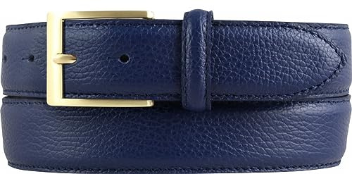 BELTINGER Italienischer Anzug-Gürtel, 35 mm breit, Herren, Anzuggürtel, Hosengürtel, strukturiertes Leder, Schließe Gold
