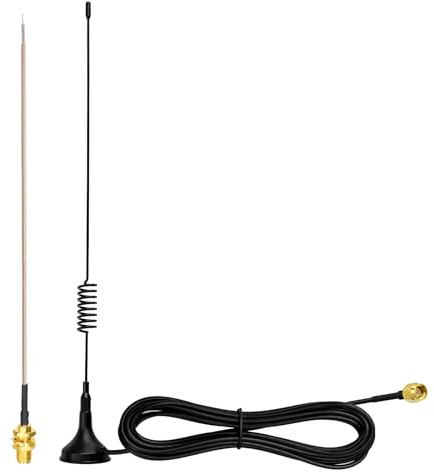 Eightwood 868MHz-848-888MHz Antenne 5dBi SMA Geflecht SMA-Männlich RG174 Koaxialkabel 3m