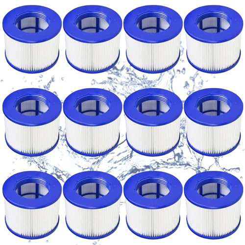 TTOKGZG Filtre Spa Infinite a Visser, Cartouche Filtrante pour Clever Spa, pour Cosy Spa Filtre, pour Filtre Spa Gonflable, Filtre 75 x 100 mm, Filtre Spa pour Lumix Vissable (12 pièces)